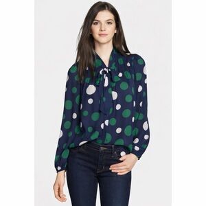 NWT Nordstrom Ro & De Polka Dot Tie Blouse